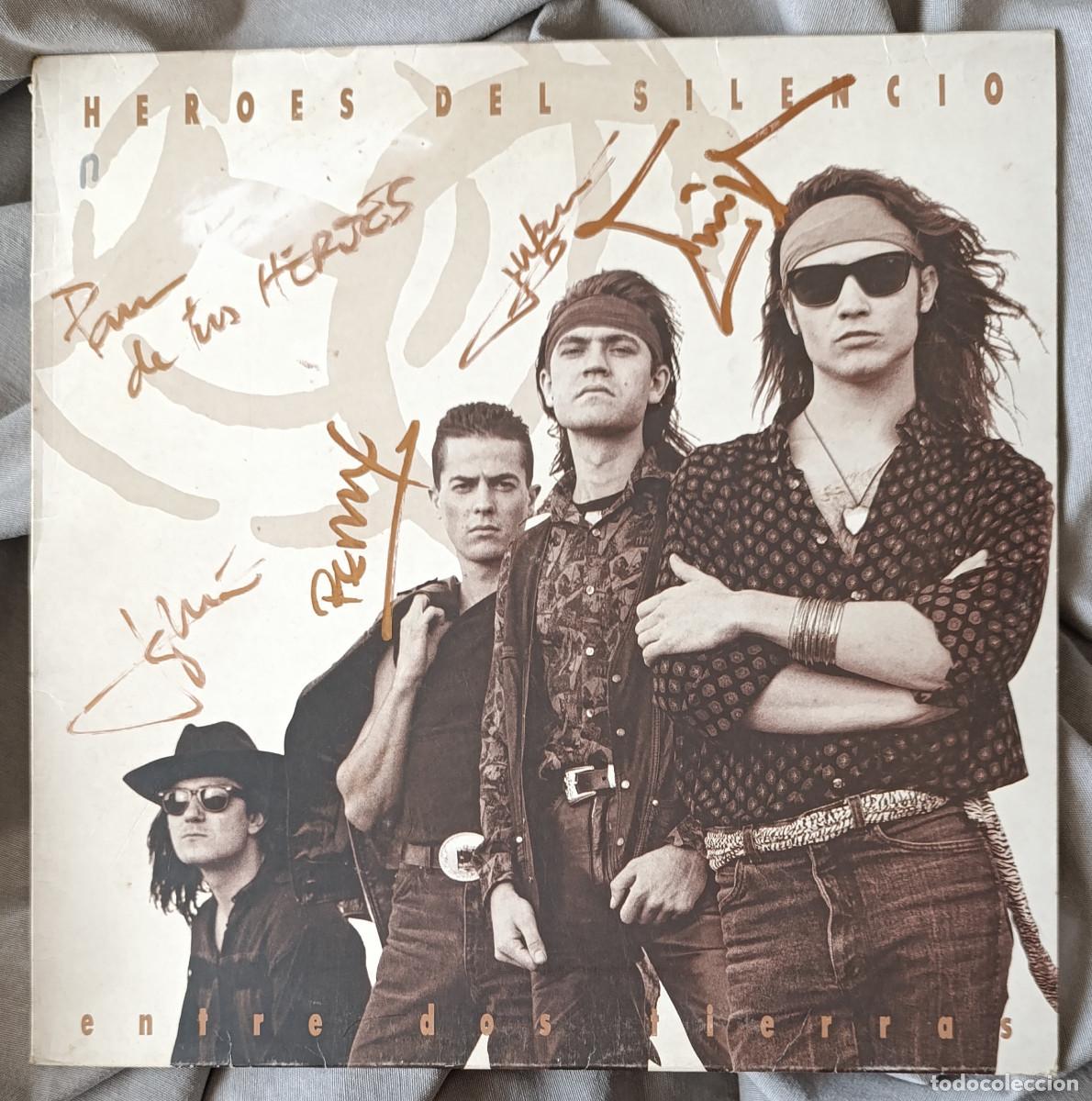 Discos de vinil: HEROES DEL SILENCIO - ENTRE DOS TIERRAS. Maxi-single edici&oacute;n espa&ntilde;ola 1990. Firmado.