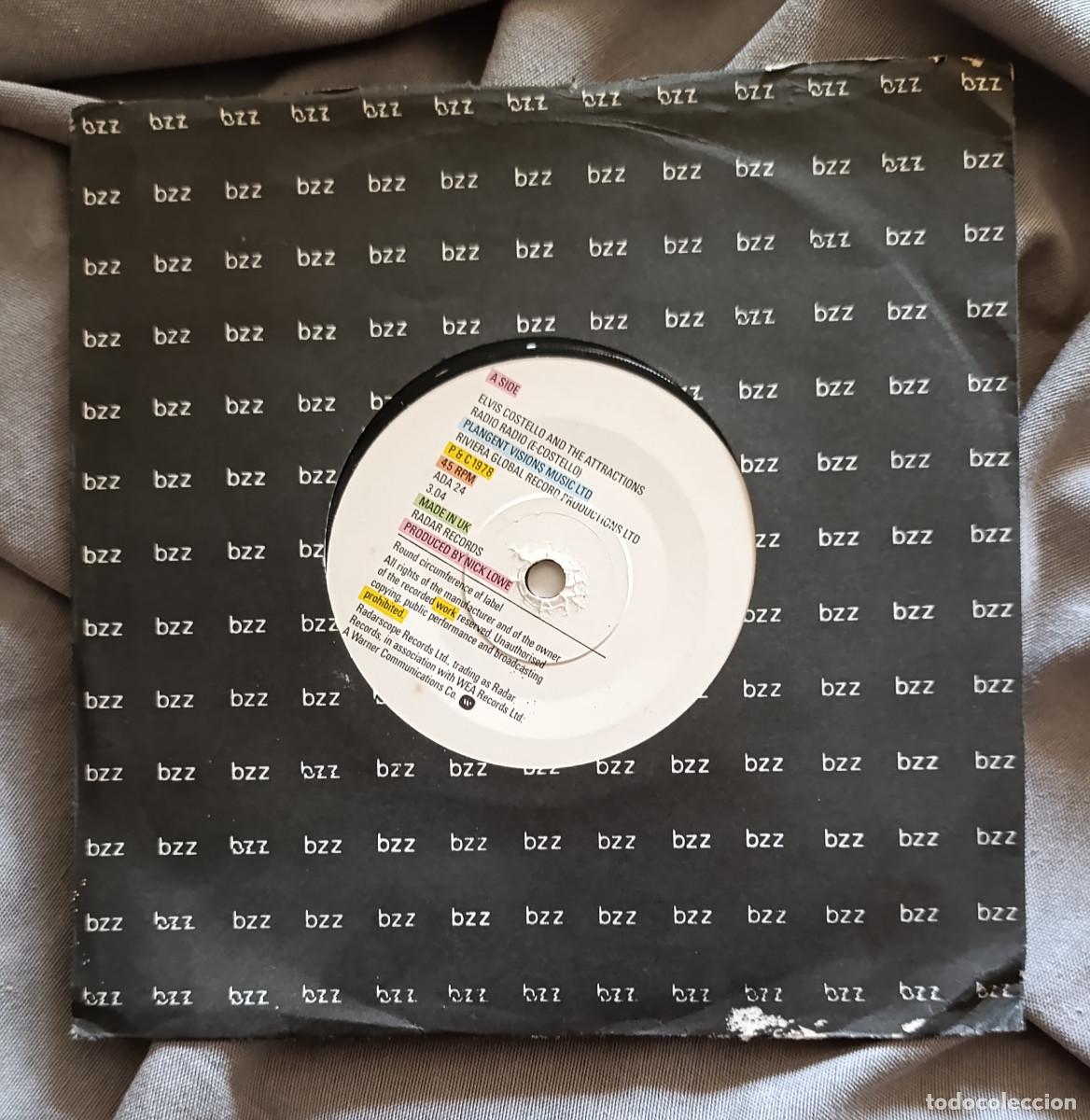 Discos de vinil: ELVIS COSTELLO - RADIO RADIO. Single edici&oacute;n UK 1979