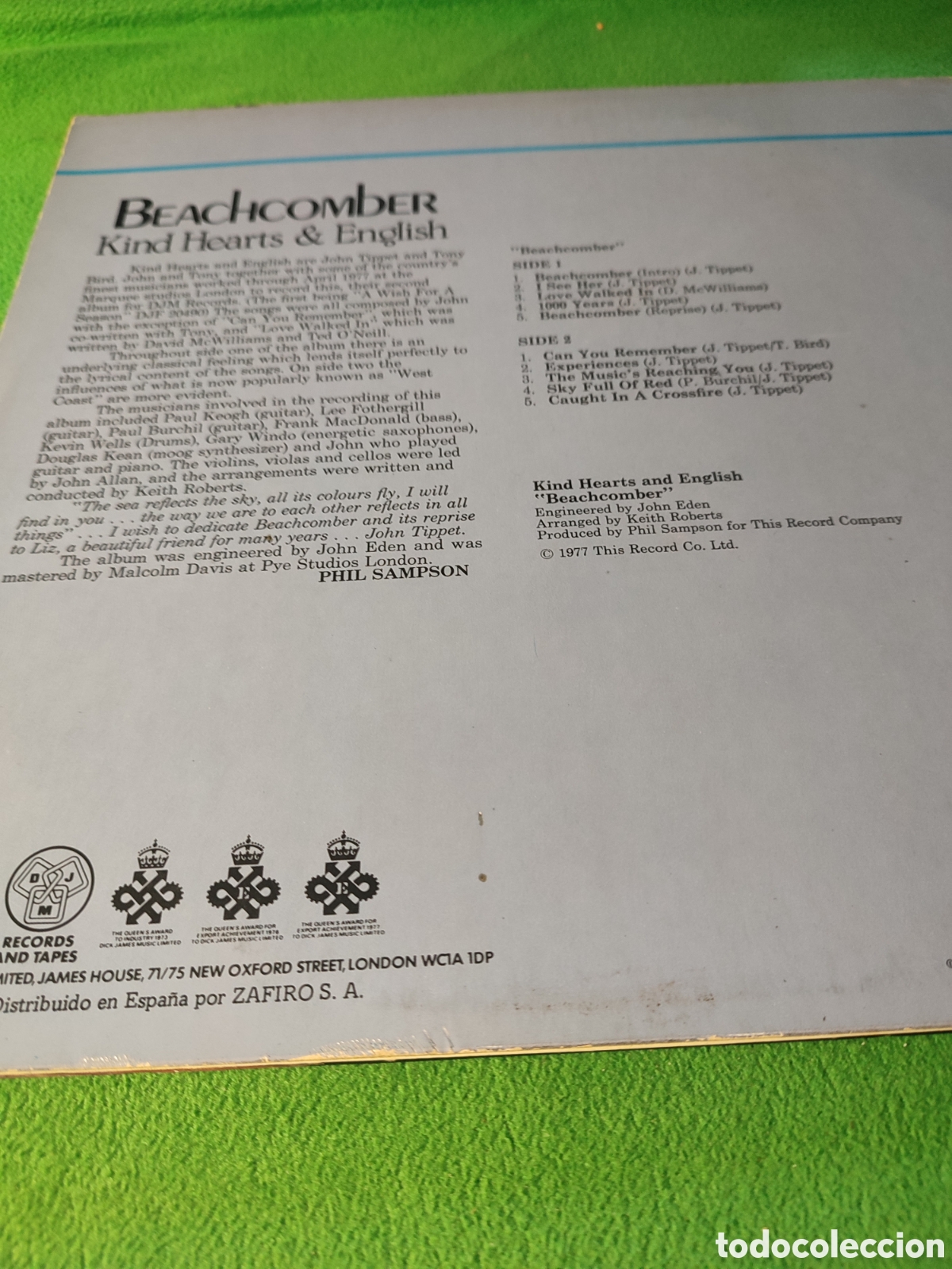 Discos de vinilo: Beachcomber - Kind Hearts & English 1978 - Foto 2