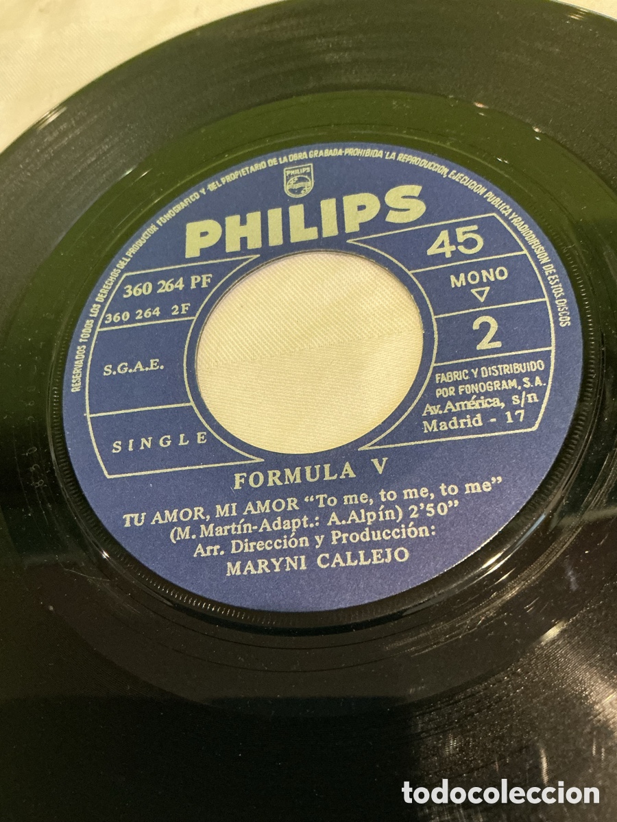 Discos de vinilo: F&oacute;rmula V &ndash; Busca un amor &ndash; Single 1969 - Foto 3
