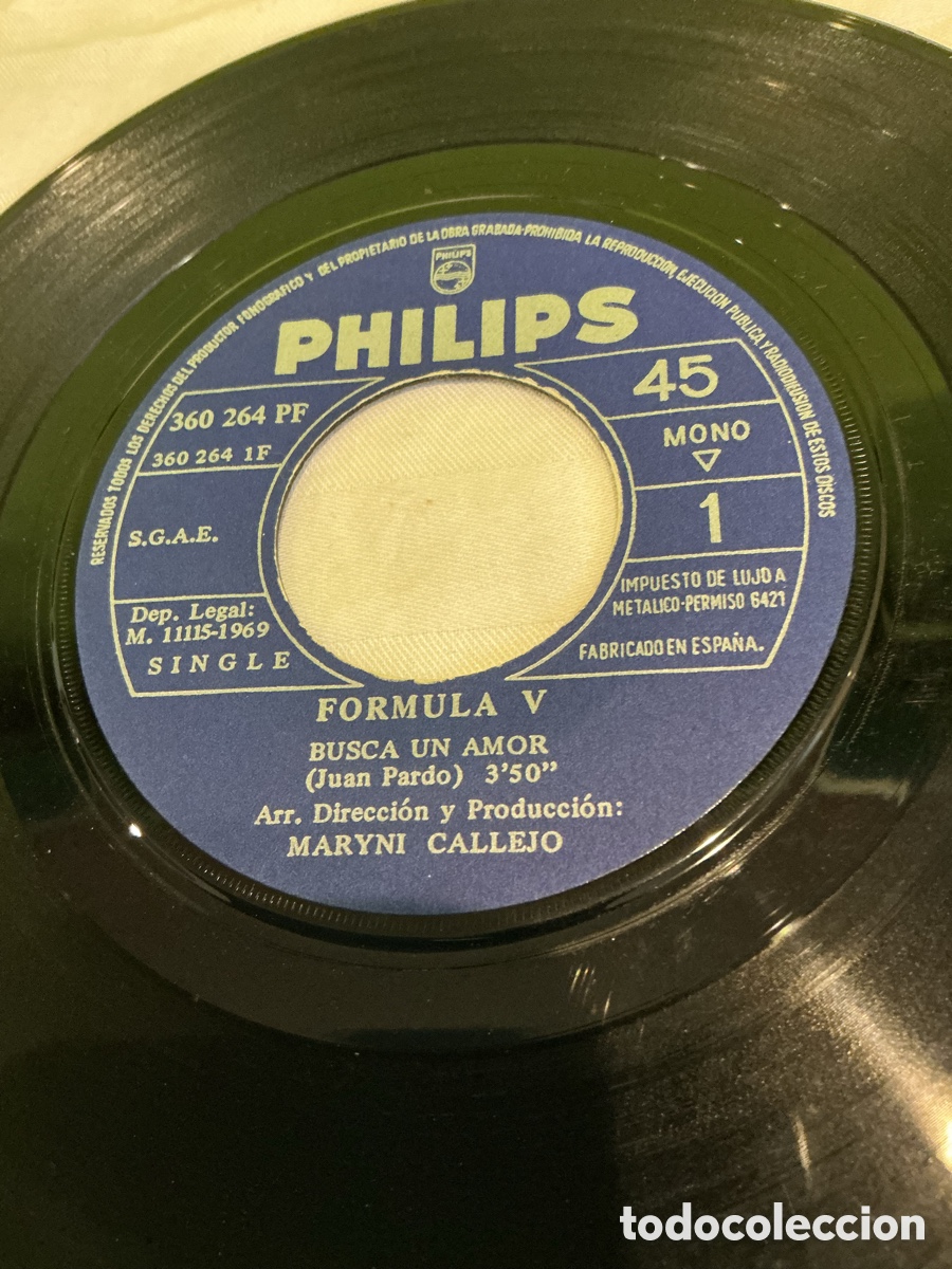 Discos de vinilo: F&oacute;rmula V &ndash; Busca un amor &ndash; Single 1969 - Foto 4