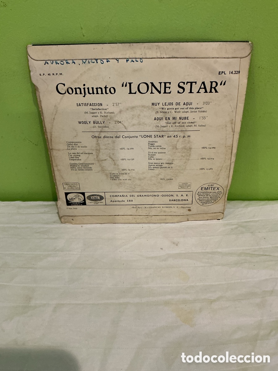 Discos de vinilo: Lone Star &ndash; Satisfacci&oacute;n &ndash; EP 1965 - Foto 6