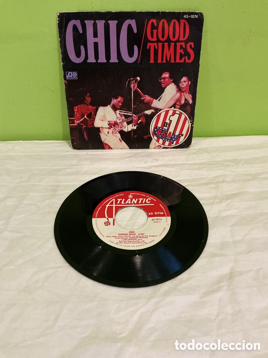Discos de vinilo: Chic &ndash; Good Times / Summer Night &ndash; Single 1979 - Foto 2