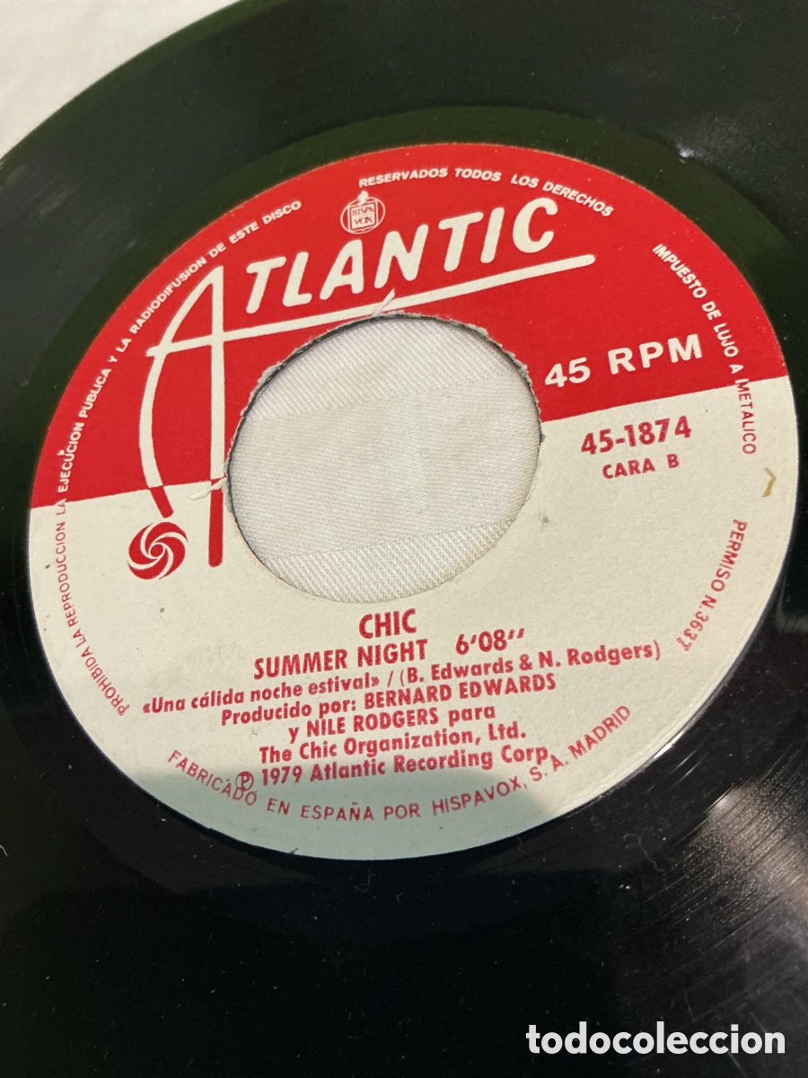 Discos de vinilo: Chic &ndash; Good Times / Summer Night &ndash; Single 1979 - Foto 3