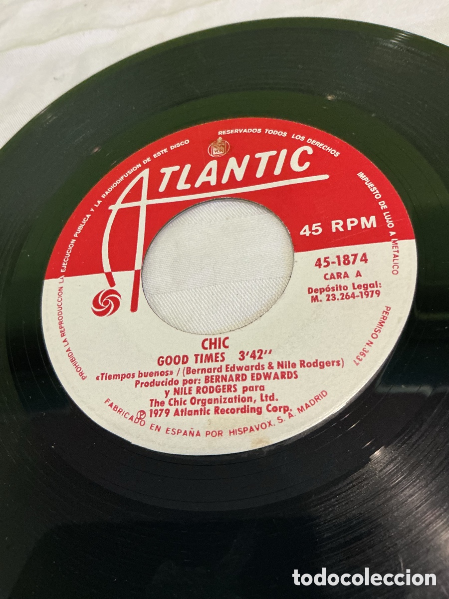 Discos de vinilo: Chic &ndash; Good Times / Summer Night &ndash; Single 1979 - Foto 4