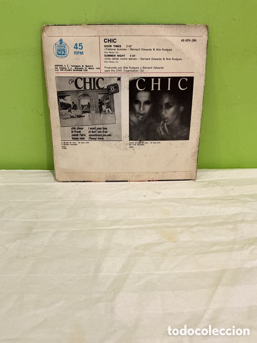 Discos de vinilo: Chic &ndash; Good Times / Summer Night &ndash; Single 1979 - Foto 6