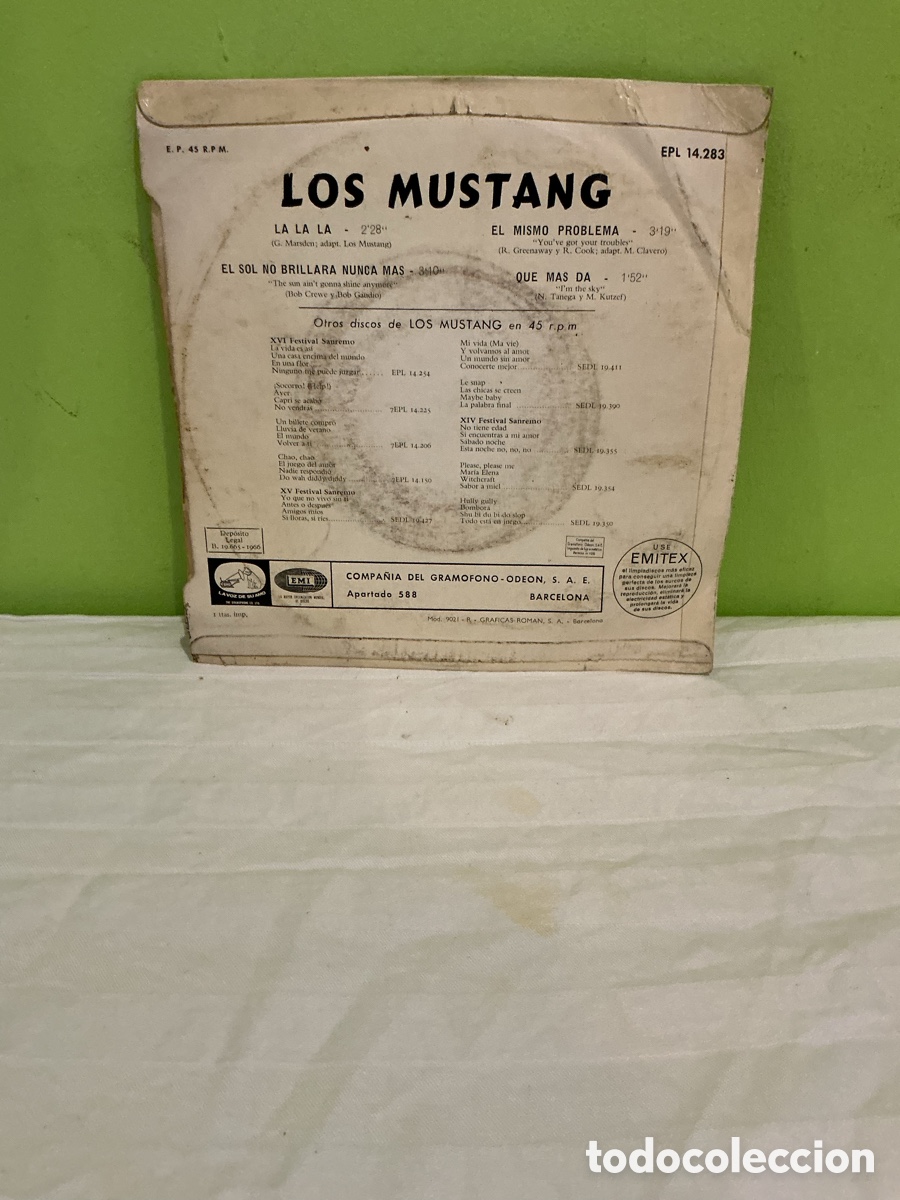 Discos de vinilo: Los Mustang &ndash; La La La &ndash; EP 1966 - Foto 6