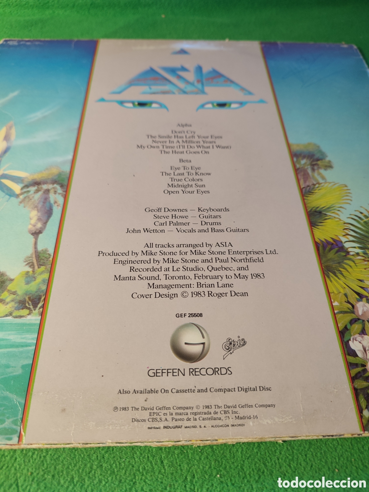 Discos de vinilo: Asia - Alpha Edici&oacute;n espa&ntilde;ola 1983 - Foto 4
