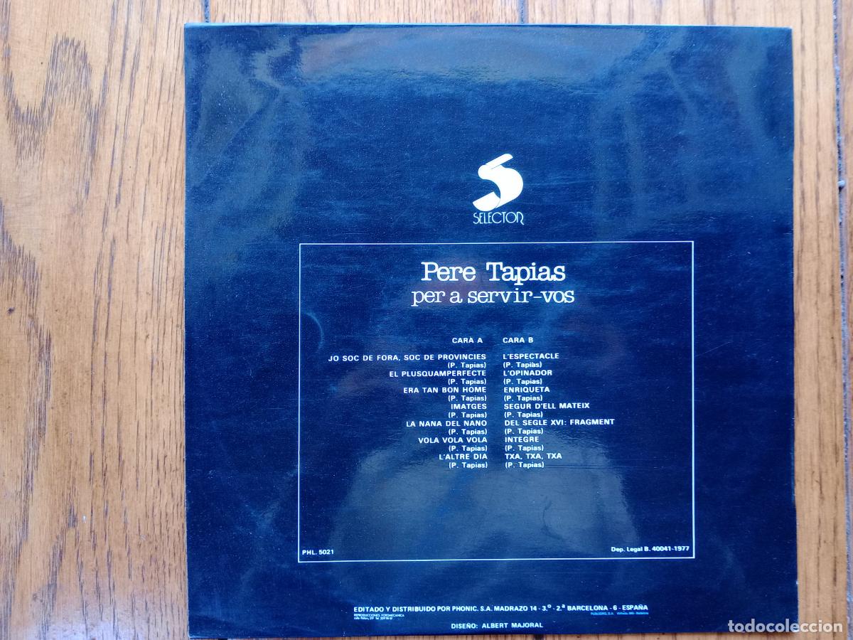 Discos de vinilo: Pere Tapias - per a servir-vos - Foto 2