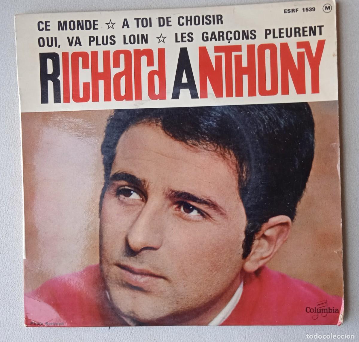 Discos de vinilo: RICHARD ANTHONY / CE MONDO+3 / EDITADO EN FRANCIA / EP