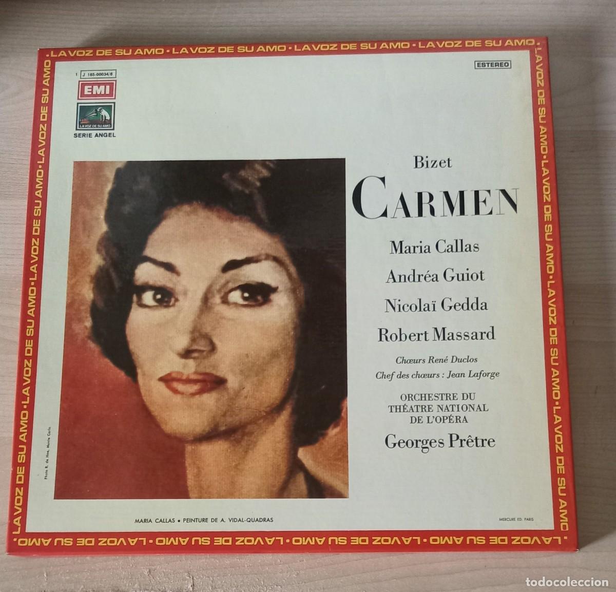 Discos de vinilo: CARMEN. BIZET. Maria Callas GEORGES PR&Egrave;TRE. 3 LP. serie angel. la voz de su amo