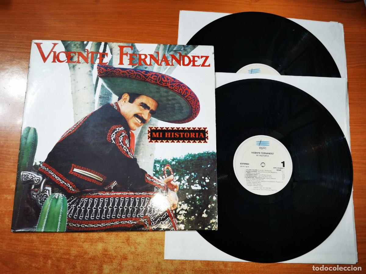 Discos de vinilo: VICENTE FERNANDEZ Mi historia 2 LP VINILO DEL A&Ntilde;O 1992 ESPA&Ntilde;A CONTIENE 23 TEMAS