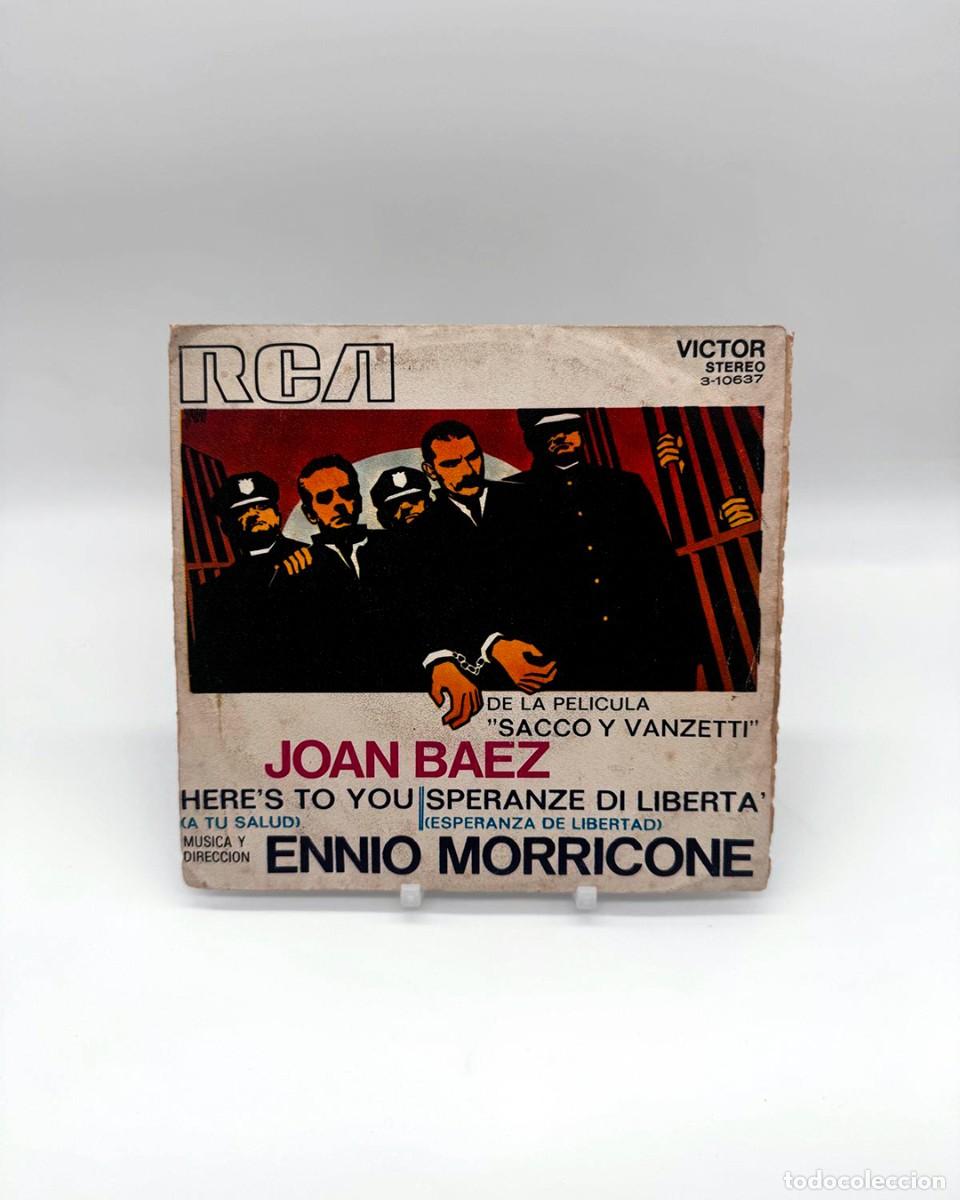 Discos de vinilo: Vinilo 7&rdquo; Joan Baez Ennio Morricone Sacco y Vanzetti Single 1971 RCA Victor