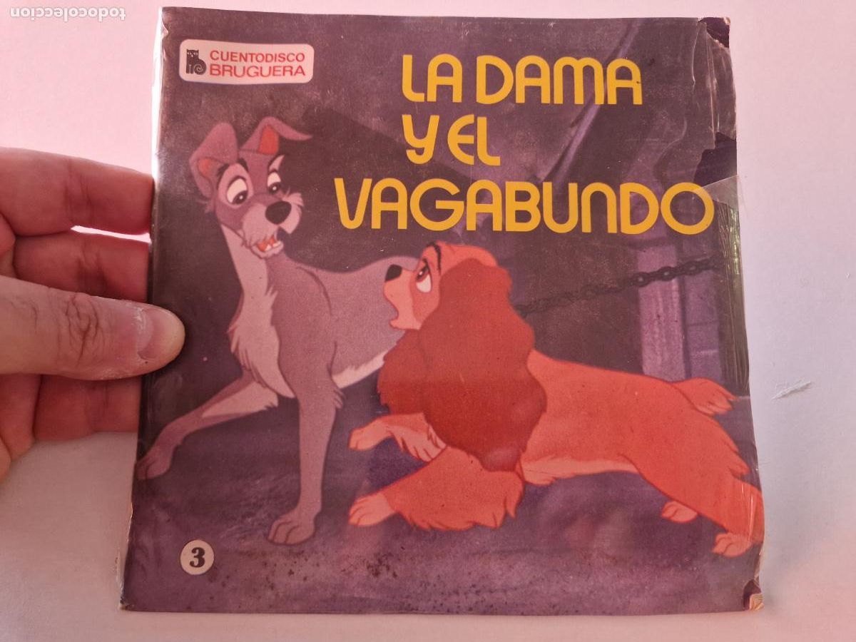 Discos de vinilo: antiguo disco de vinilo cuento walt disney la dama y el vagabundo bruguera precintado n&ordm; 3 1969