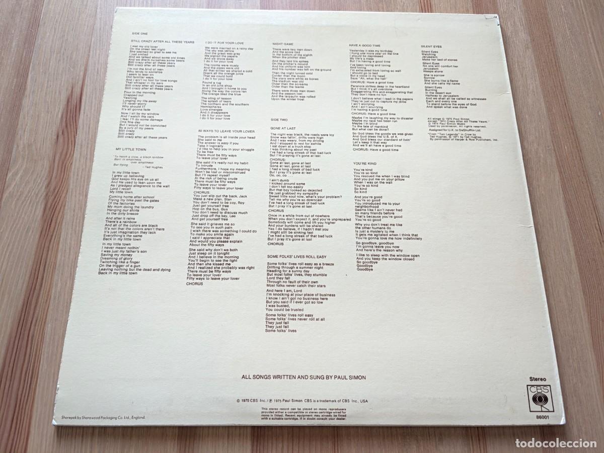 Discos de vinilo: Paul Simon &ndash; Still Crazy After All These Years - Foto 2