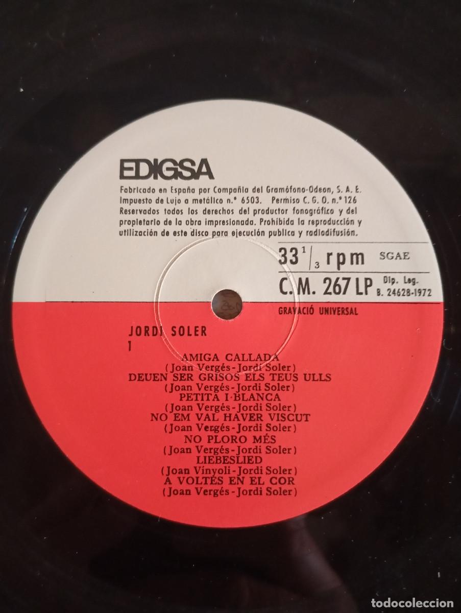 Discos de vinilo: JORDI SOLER - LIEBESLIED - EDIGSA - 19725 - Foto 5