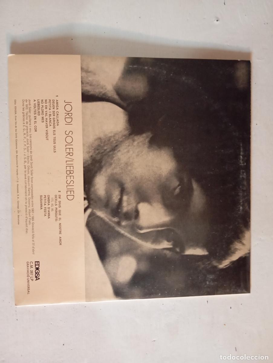 Discos de vinilo: JORDI SOLER - LIEBESLIED - EDIGSA - 19725 - Foto 8
