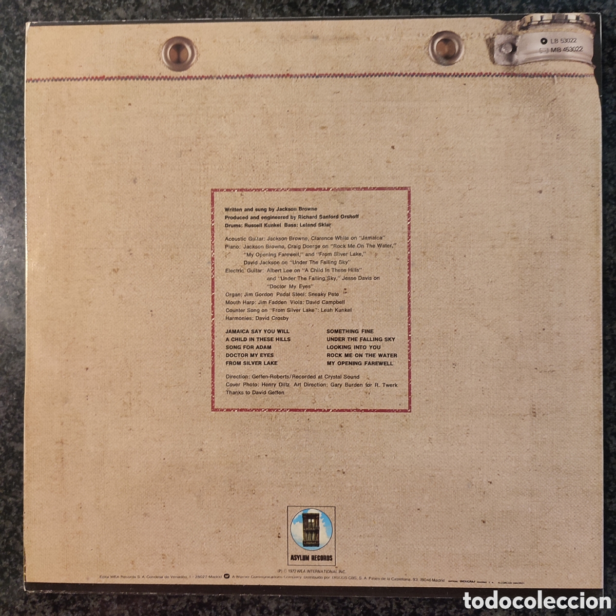 Discos de vinilo: Lp Jackson Browne, Los Angeles, California - Foto 2