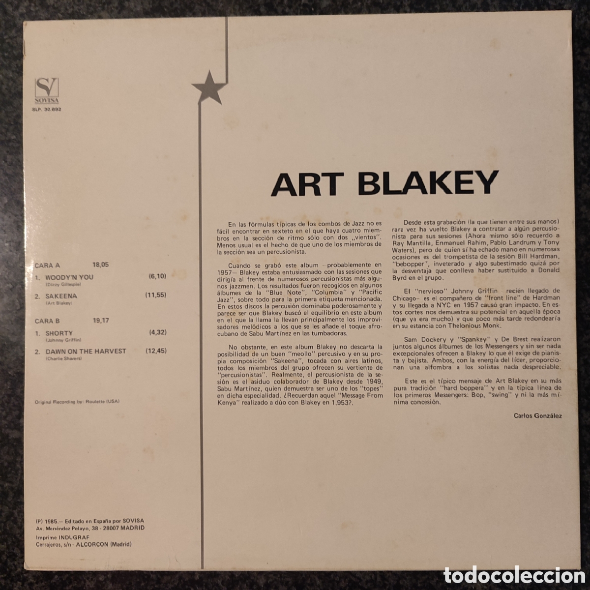 Discos de vinilo: Lp Art Blakey, Estrellas del Jazz - Foto 2