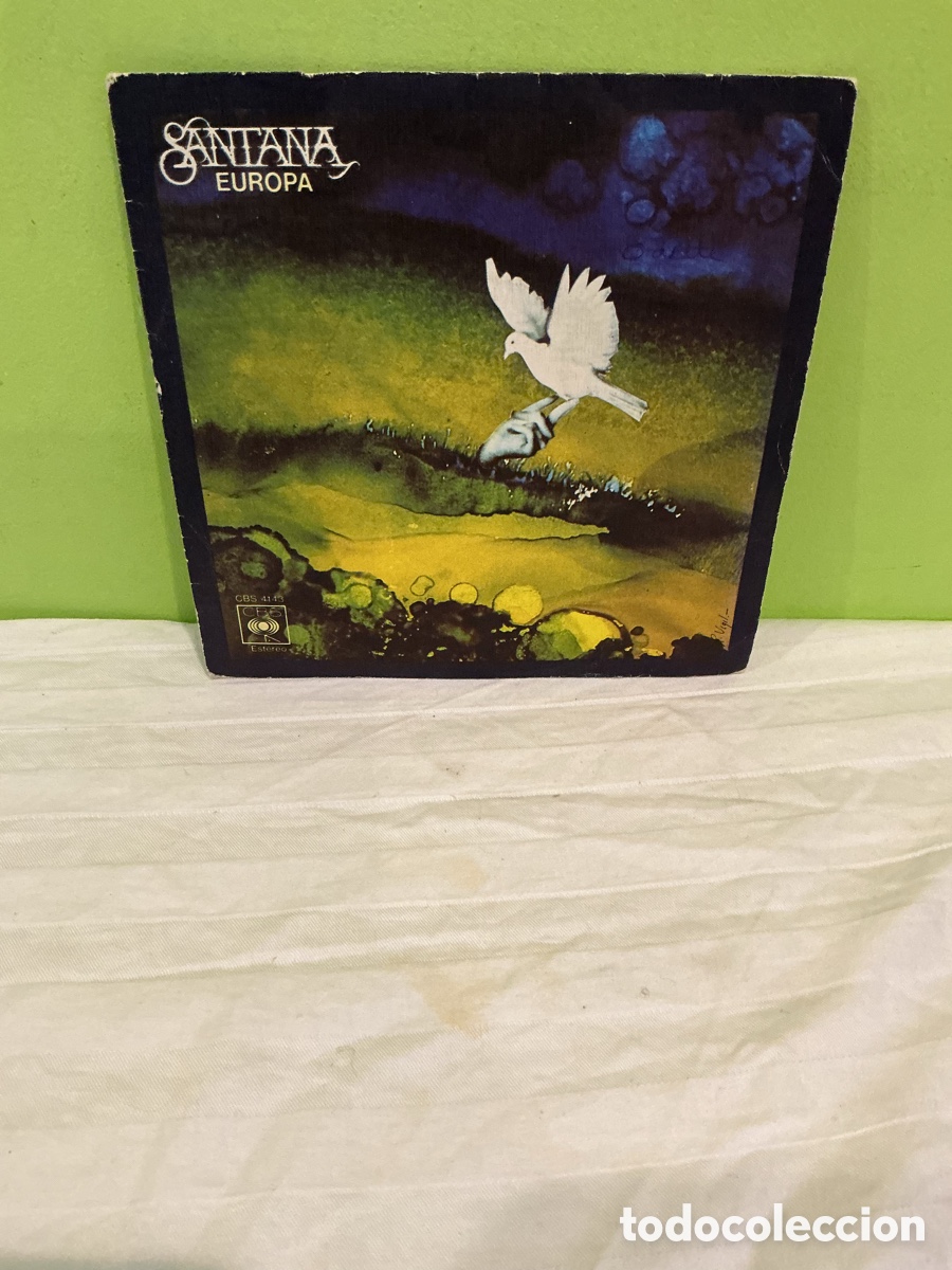 Vinyl records: SANTANA &ndash; EUROPA / LL&Eacute;VAME CONTIGO &ndash; SINGLE VINILO 1976 &ndash; EDICI&Oacute;N ESPA&Ntilde;OLA CBS