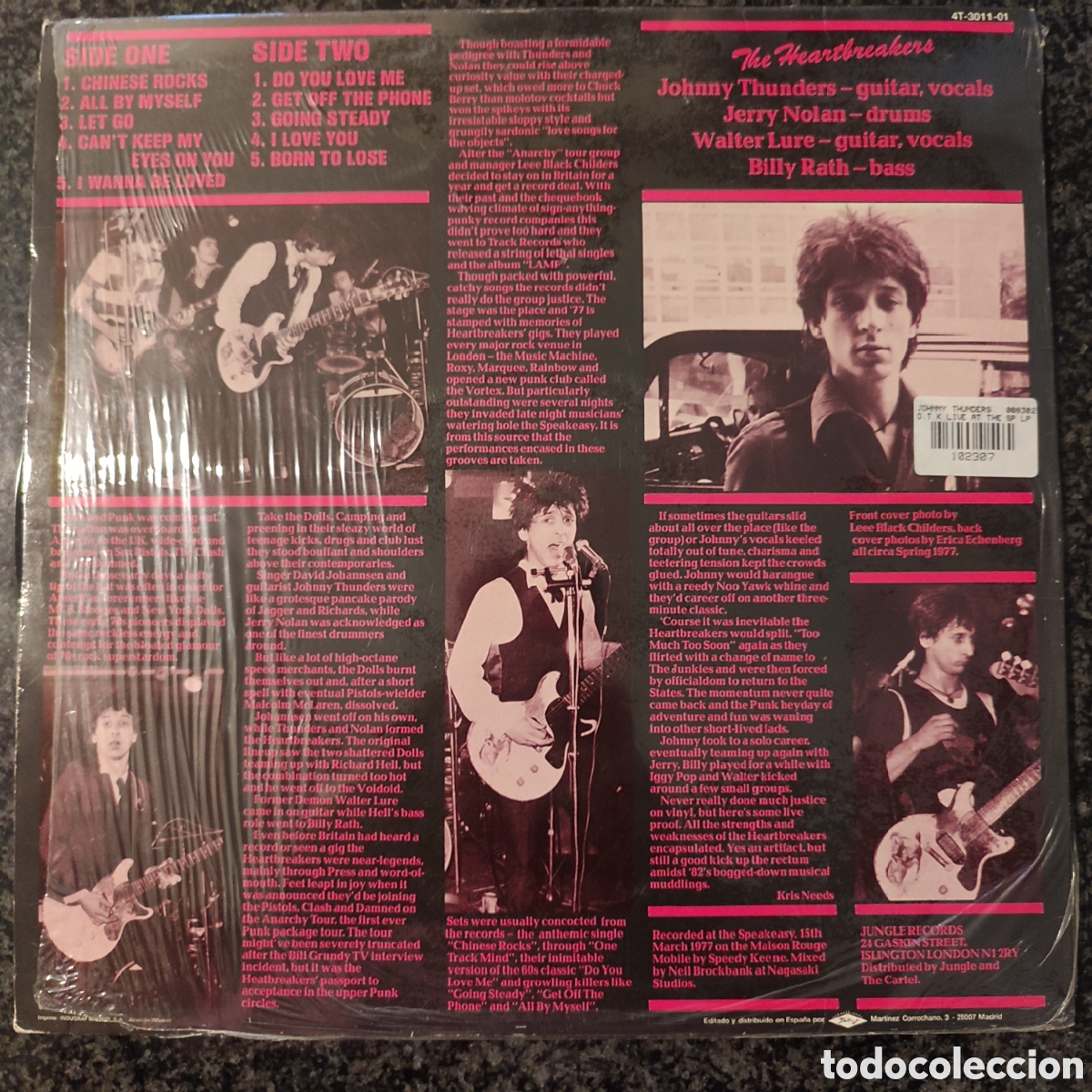 Discos de vinilo: Lp Johnny Thunders and the Heartbreakers. Live at the Speakeasy - Foto 2