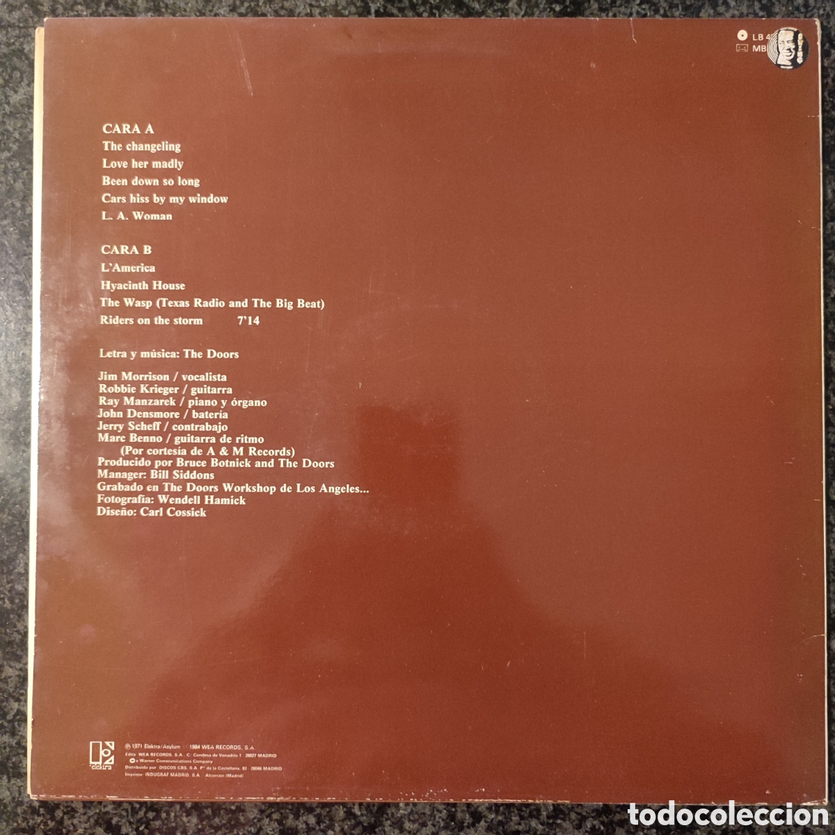 Discos de vinilo: Lp de Doors, L.A.Woman - Foto 2
