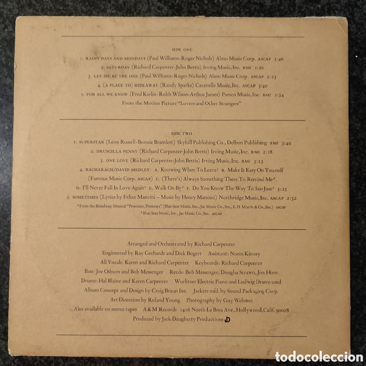 Discos de vinilo: Lp de Carpenters, Carpenters - Foto 3