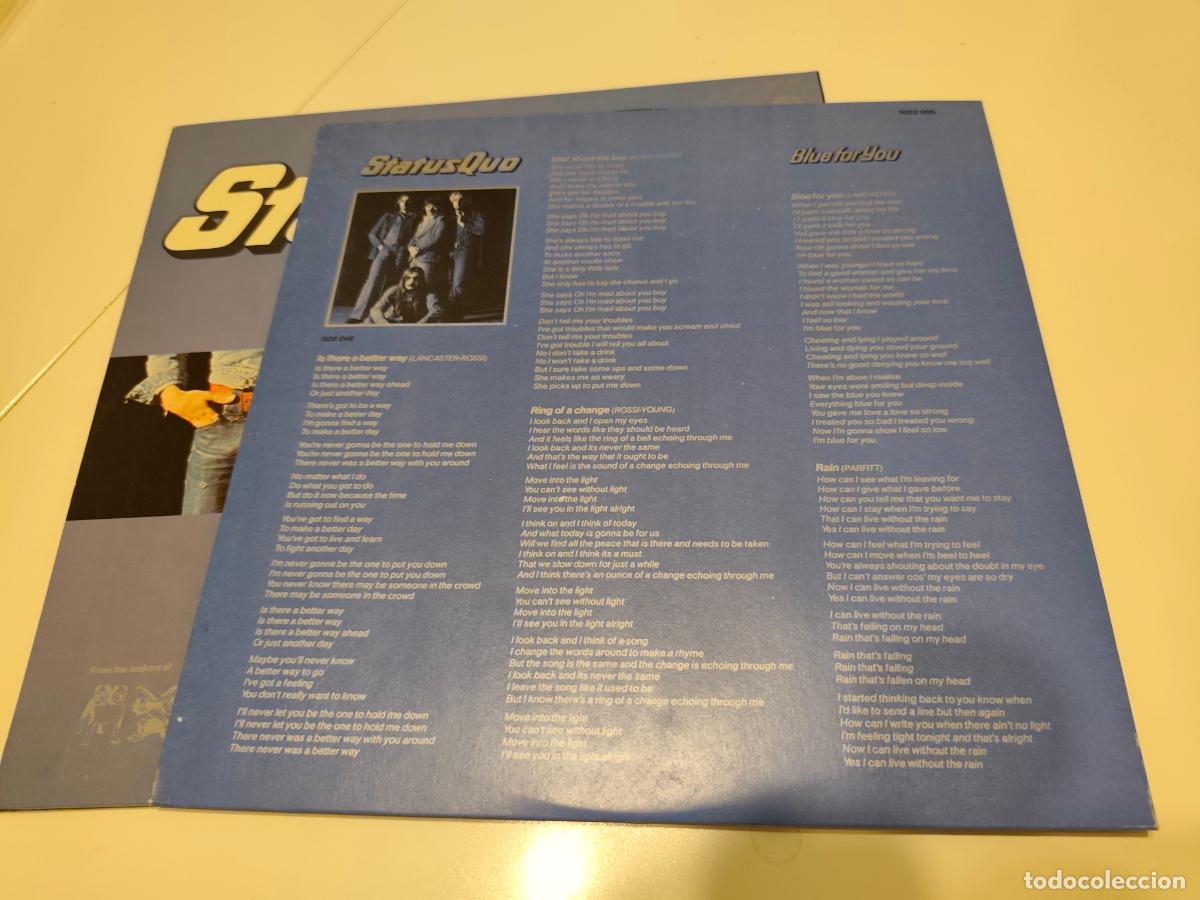 Discos de vinilo: Status Quo &lrm;&ndash; Blue For You- (1976) LP disco vinilo - Foto 6