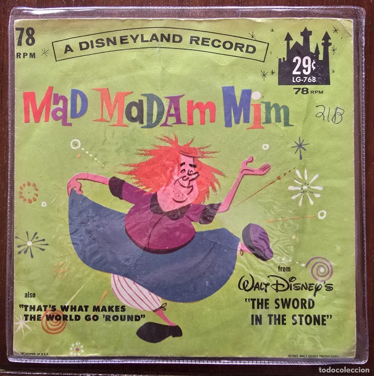 Vinyl-Schallplatten: Disco Single.Mad Madam Mim.The Sword in the Stone.Walt Disney
