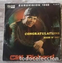 Vinyl records: VINILO SINGLE - CLIFF RICHARD - EUROVISION 1968 - CONGRATULATOINS