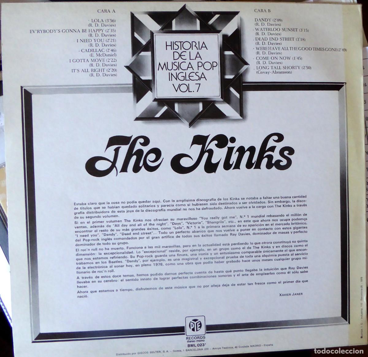 Discos de vinilo: THE KINKS M&uacute;sica Pop Inglesa vol.7 - Foto 2