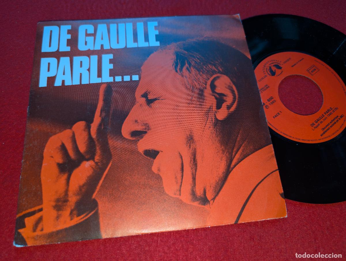 Vinyl-Schallplatten: DE GAULLE Parle...7'' SINGLE Guilde FRANCE FRANCIA SPEECH SPEAK VOZ