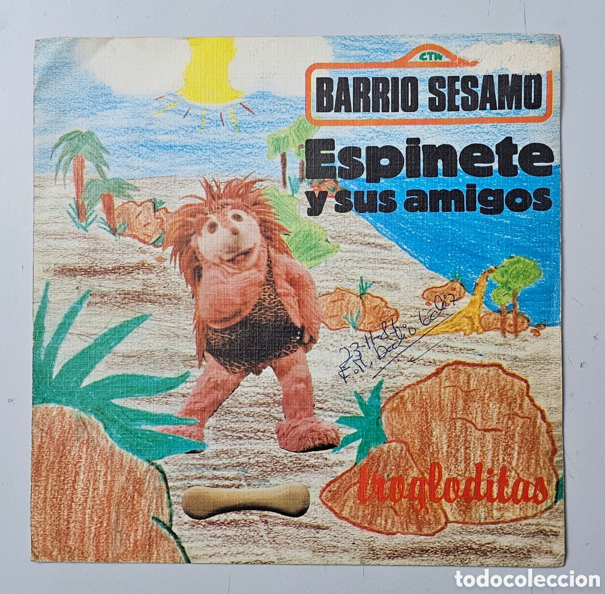 Discos de vinilo: ESPINETE Y SUS AMIGOS - Trogloditas/+1 (Espa&ntilde;a - Barrio Sesamo - 1985) PROMOCIONAL RARO ESCASO