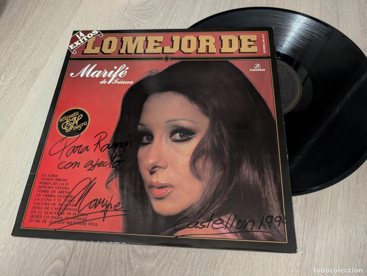 Discos de vinilo: MARIFE DE TRIANA - LO MEJOR DE ..LP DE COLUMBIA 1983 - ETIQUETA NEGRA .. FIRMADO Y DEDICADO