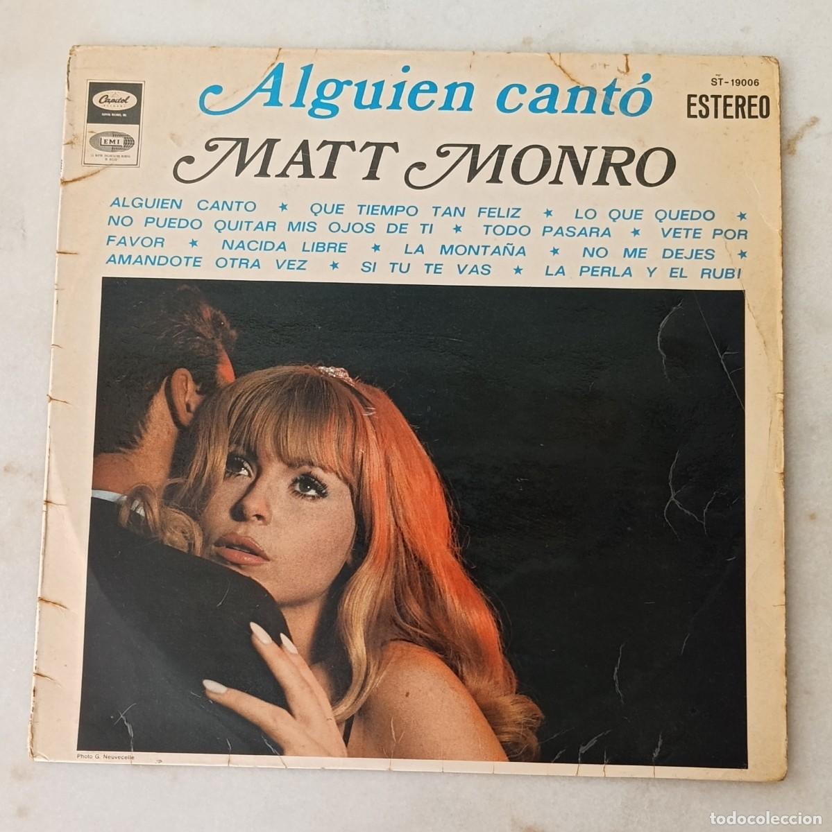 Disques de vinyle: Vinilo LP Matt Monro Alguien Canto Capitol 1969 ST19006 Cantado en espa&ntilde;ol