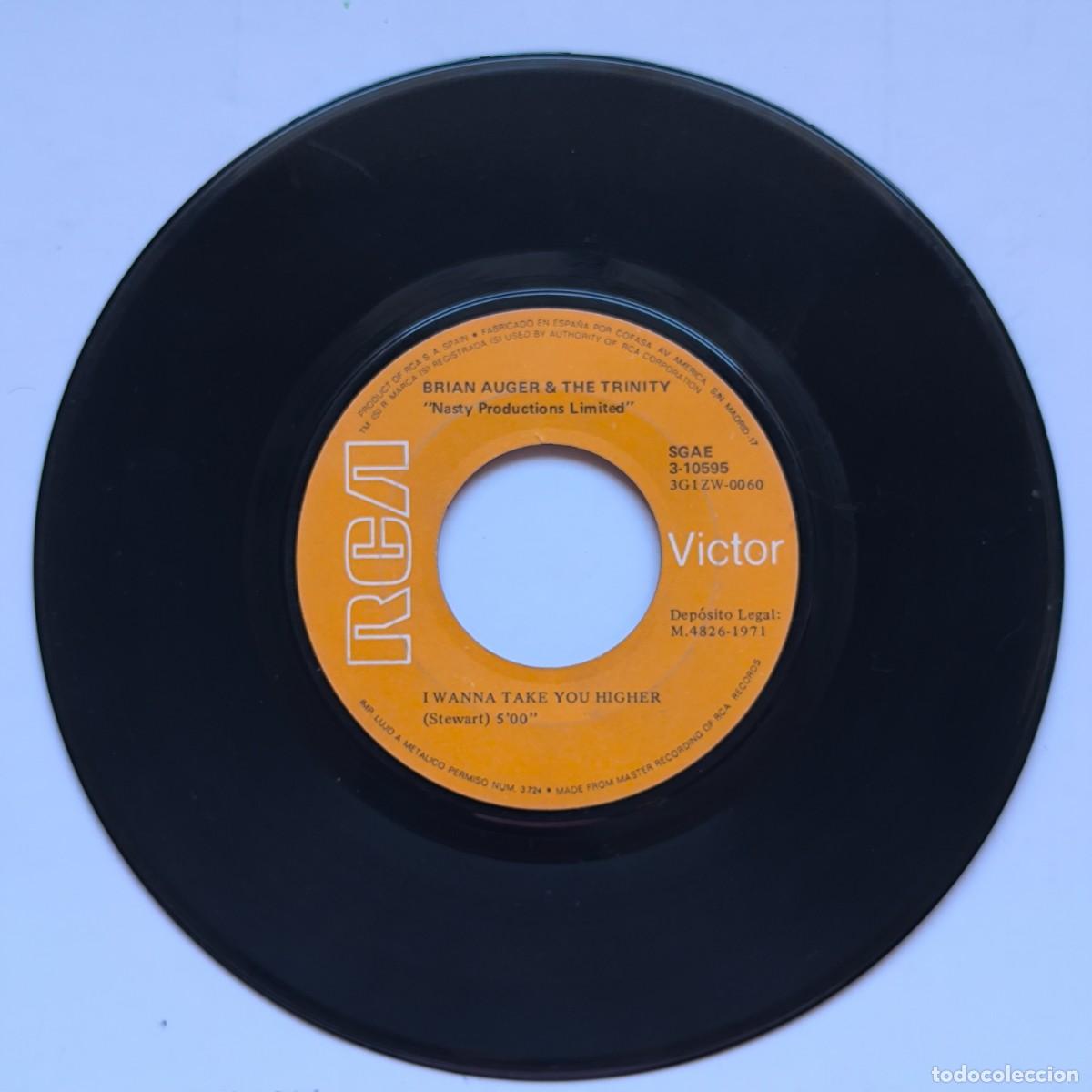 Disques de vinyle: Brian Auger & The Trinity &ndash; Listen Here / I Wanna Take You Higher &ndash; Single RCA Victor