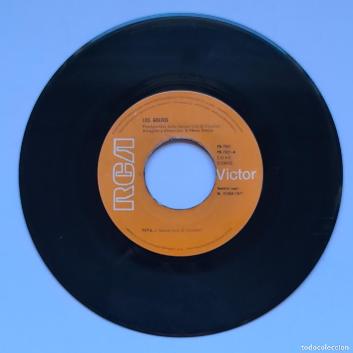 Discos de vinil: Los Golfos &ndash; No vale la pena / Pepa &ndash; Single vinilo RCA Victor 1977