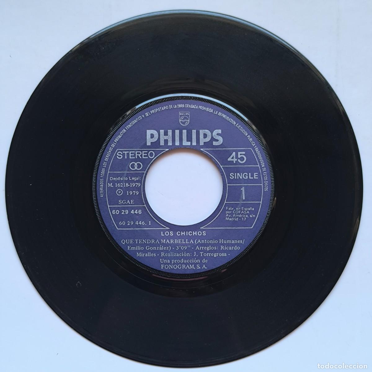 Disques de vinyle: Los Chichos &ndash; Como un volc&aacute;n / Qu&eacute; tendr&aacute; Marbella &ndash; Single vinilo Philips 1979