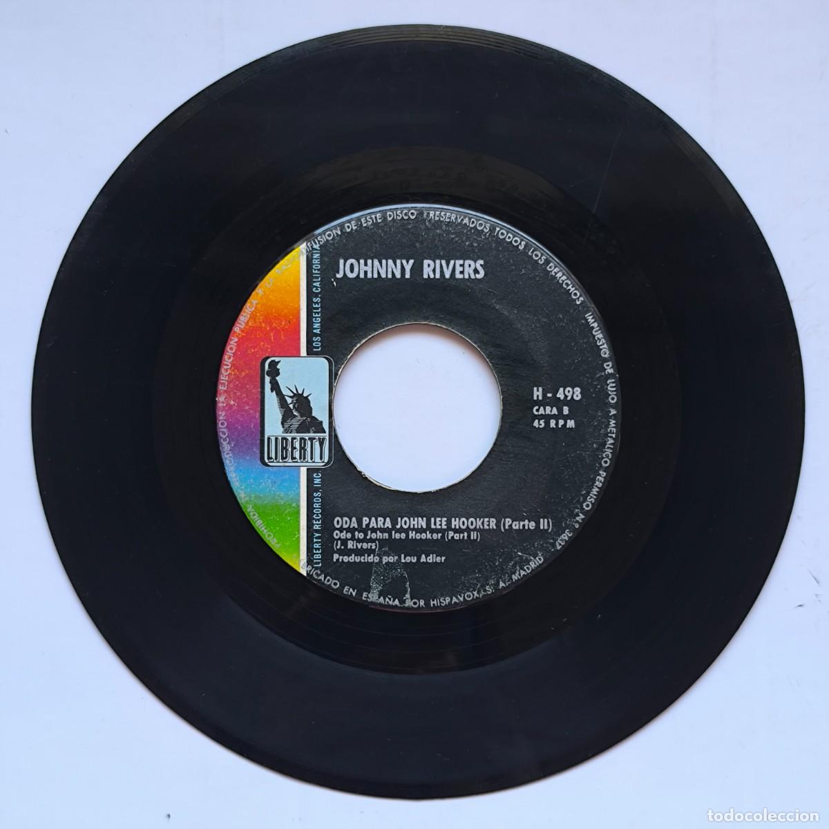 Discos de vinilo: Johnny Rivers &ndash; Oda para John Lee Hooker I y II &ndash; Single vinilo 45 RPM Liberty