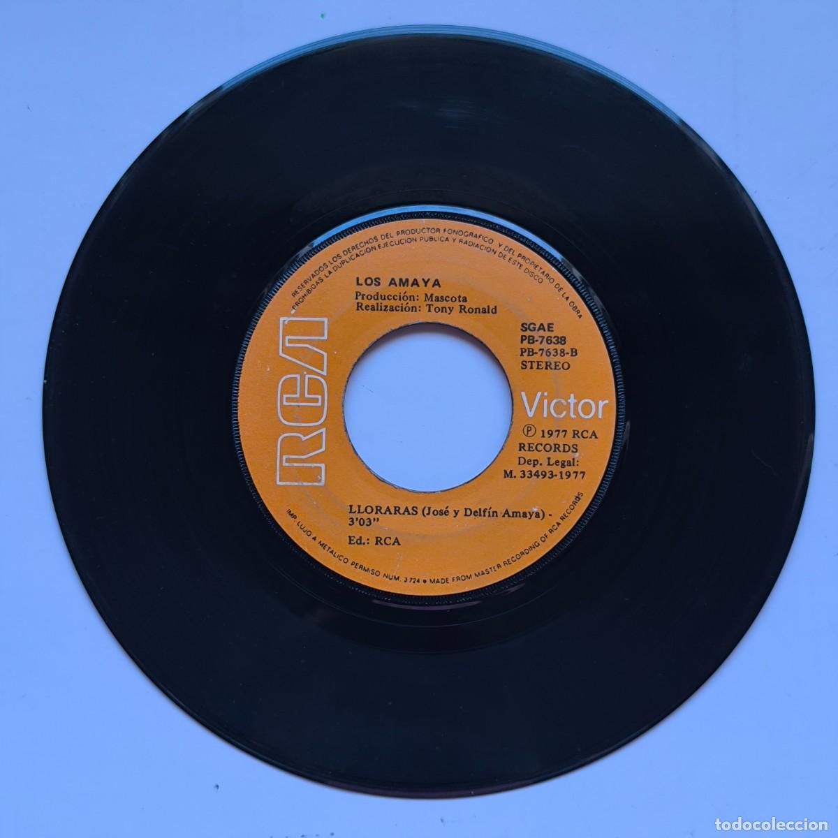 Discos de vinilo: Vinilo Los Amaya &ndash; Vete / Llorar&aacute;s &ndash; RCA Victor &ndash; Single 45 RPM &ndash; 1977