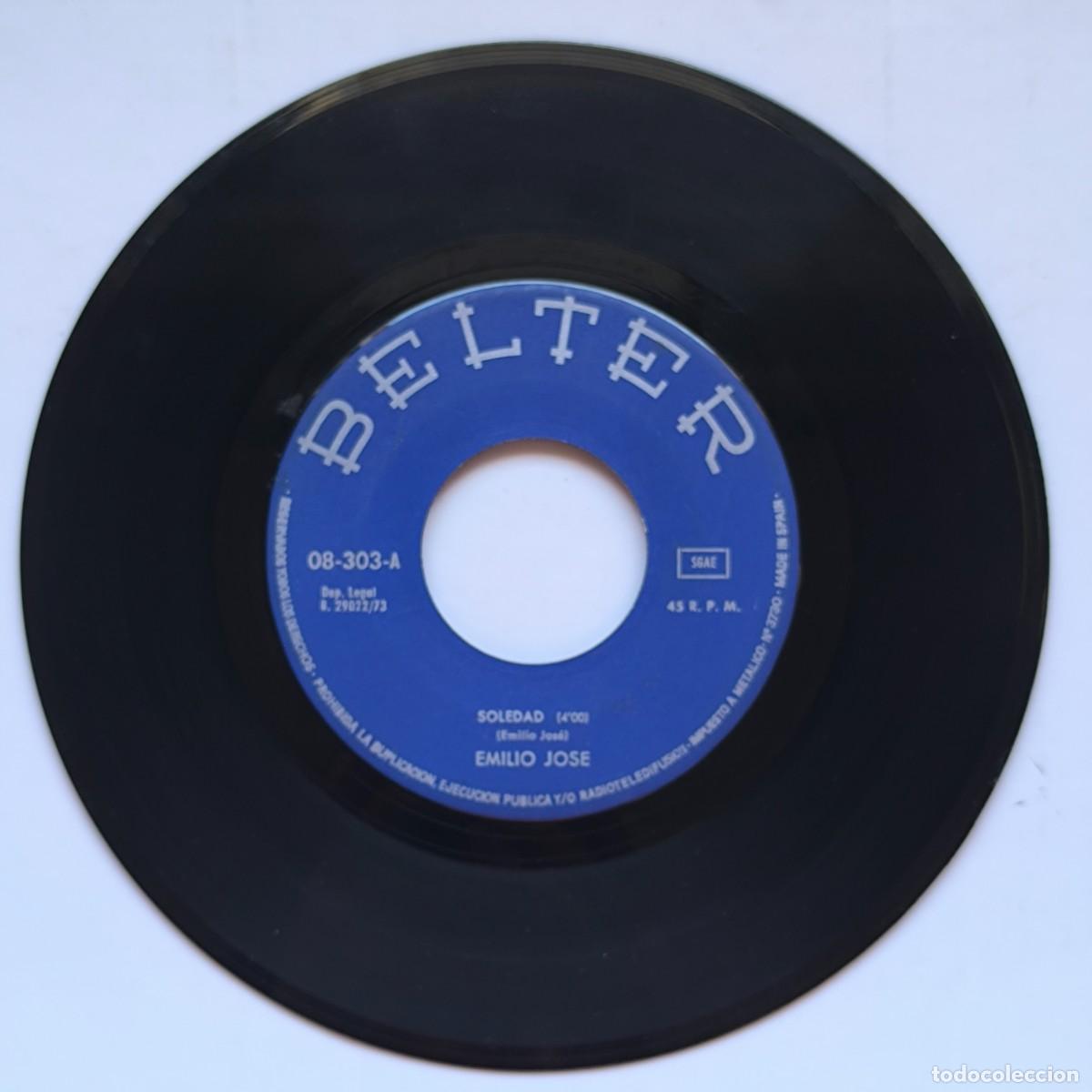 Discos de vinilo: Vinilo Emilio Jos&eacute; &ndash; Soledad / Contigo quisiera estar &ndash; Belter &ndash; Single 45 RPM &ndash; 1973