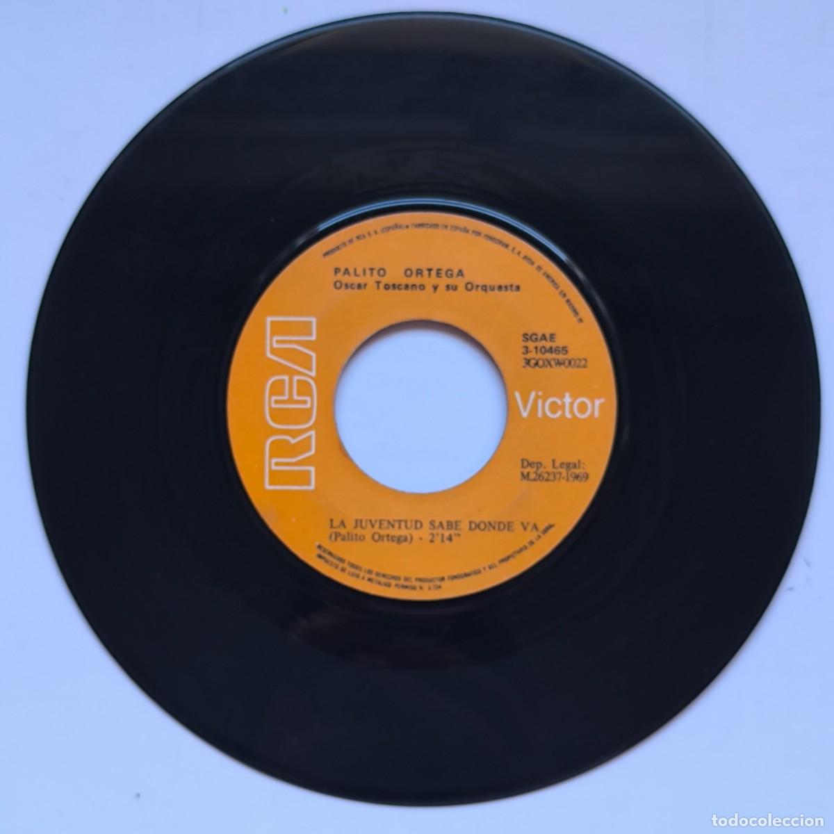 Discos de vinil: Vinilo Palito Ortega &ndash; Viva la Vida / La Juventud Sabe D&oacute;nde Va &ndash; RCA Victor &ndash; Single antiguo 45 RPM