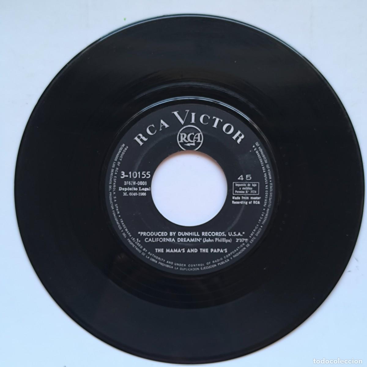 Discos de vinilo: Vinilo The Mamas & The Papas &ndash; Monday, Monday / California Dreamin &ndash; RCA Victor &ndash; Single 45 RPM