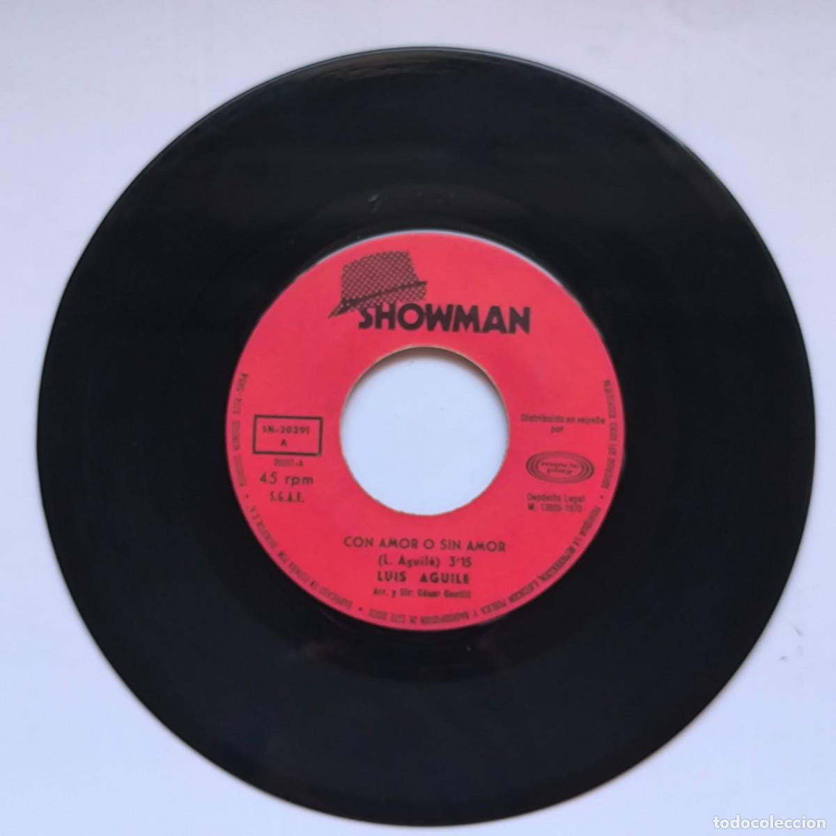 Discos de vinilo: Vinilo Luis Aguil&eacute; &ndash; Yo te escrib&iacute; una carta / Con amor o sin amor &ndash; Showman &ndash; Single 45 RPM