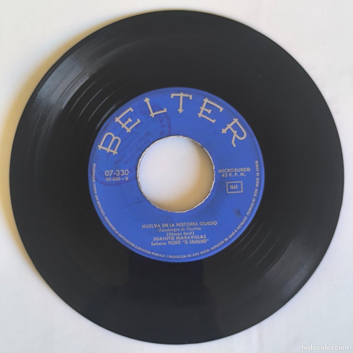 Discos de vinilo: Vinilo Juanito Maravillas &ndash; De Virgen Ten&iacute;a la Cara / Huelva en la Historia Qued&oacute; &ndash; Belter 07-330