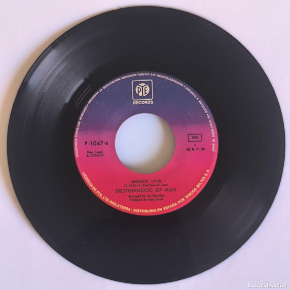 Discos de vinilo: Vinilo Brotherhood of Man &ndash; Angelo / All Night &ndash; Single PYE Records P-1047