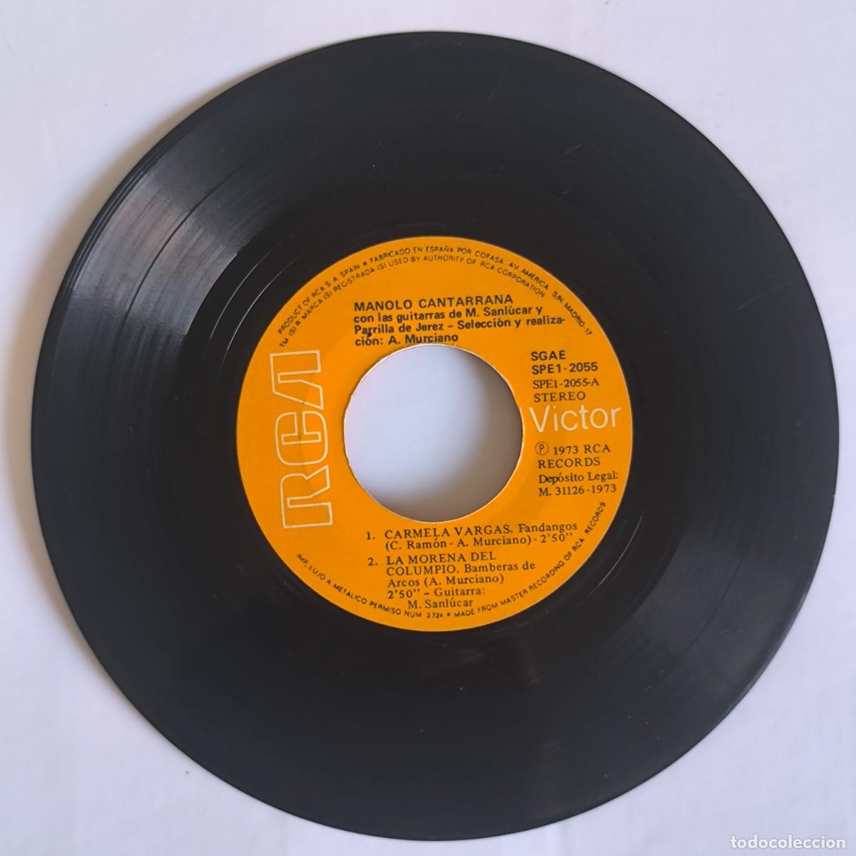 Discos de vinilo: Vinilo Manolo Cantarrana &ndash; En C&oacute;rdoba la Llana / Carmela Vargas &ndash; Vinilo EP RCA Victor 1973