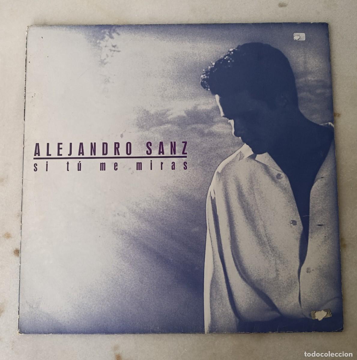 Vinyl-Schallplatten: Vinilo LP Alejandro Sanz Si Tu Me Miras WEA 1993 4509928501 Con Insert
