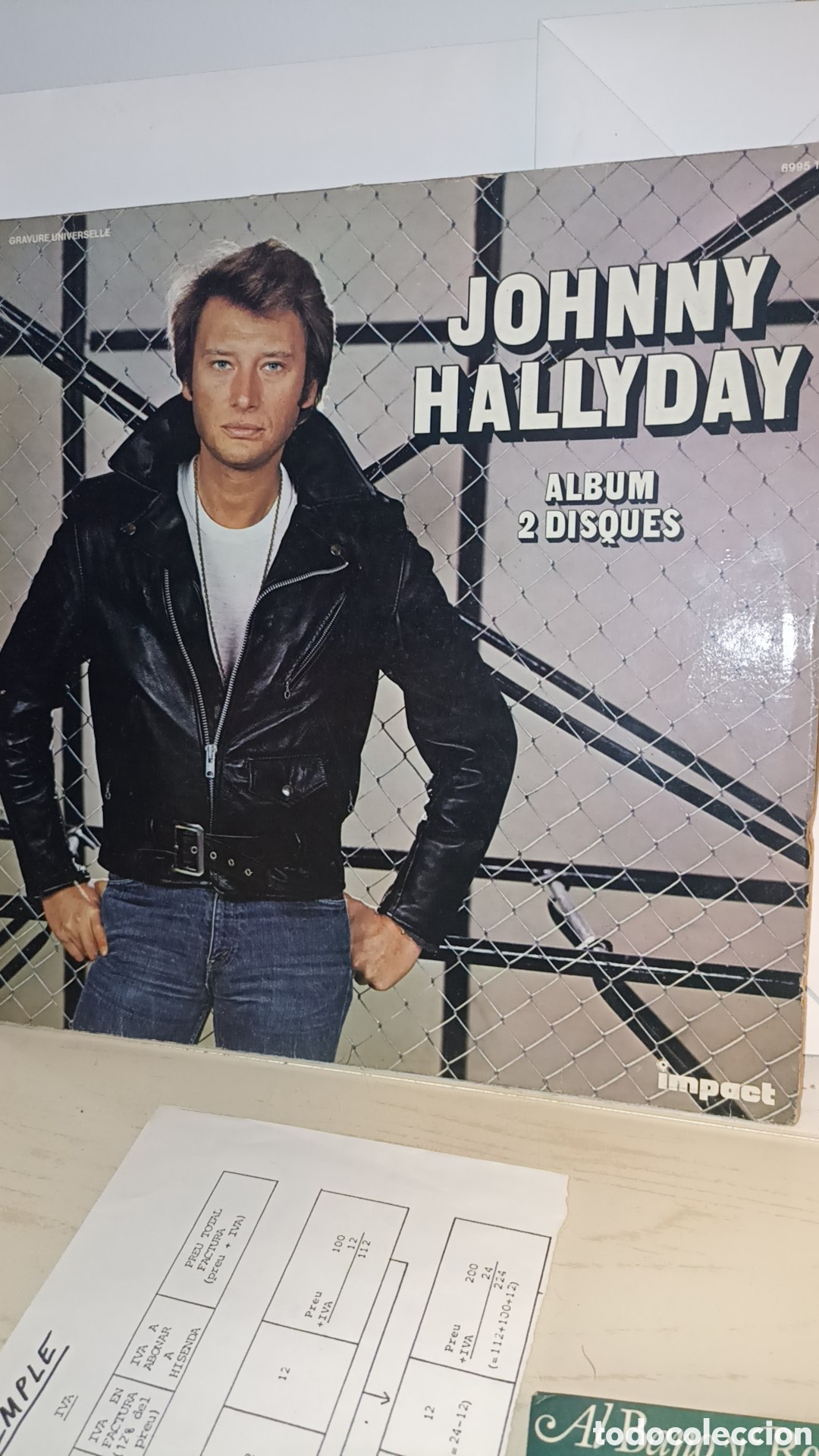 Discos de vinilo: Vinilo Doble Johnny Hallyday &ndash; Album 2 Disques (Edici&oacute;n Impact Francia)1977