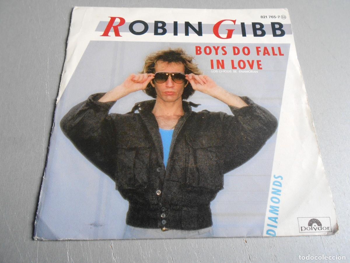Discos de vinilo: ROBIN GIBB, SG , BOYS DO FALL IN LOVE + 1, A&Ntilde;O 1984, POLYDOR 821.765-7
